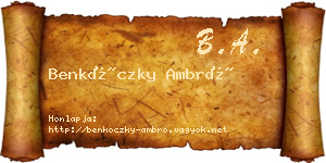 Benkóczky Ambró névjegykártya